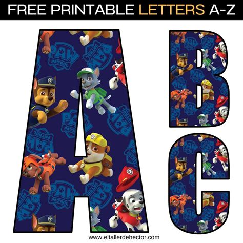 Printable Paw Patrol Alphabet Letters El Taller De Hector