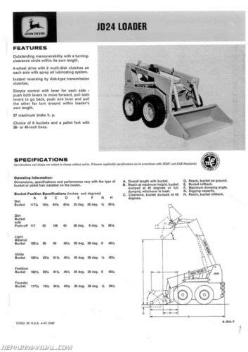 John Deere JD24 Loader Service Manual EBay