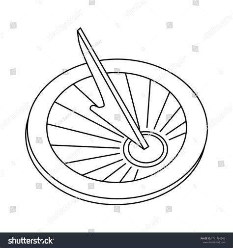 Sundial Icon Sun Clock Outline Of Antique Royalty Free Stock Vector 1711780366