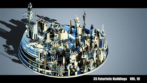 Artstation Futuristic Buildings Vol 10 Resources