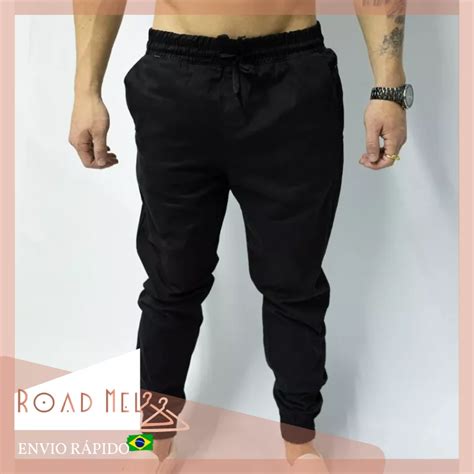 Calça Jogger Masculina Com Punho Elástico Estilo Clássico Várias Cores