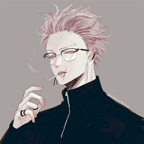 Anime Boy Smoking Aesthetic Aoi ogata simple background gray background ...