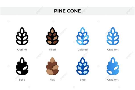 Various Pine Cone Icons For Holidays Vector Illustration Vector Pine