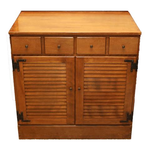 Ethan Allen Wood Cabinet By Baumritter Ebth