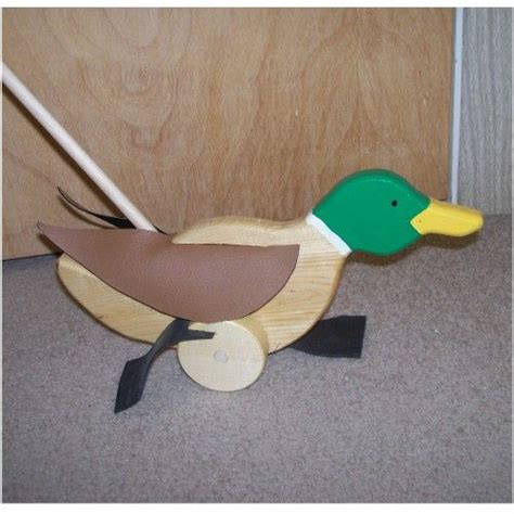 Toy Wooden Duck Waddeling Mallard Push Toy Wooden Push Toys Push