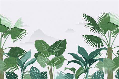 Free Vector | Tropical mural wallpaper