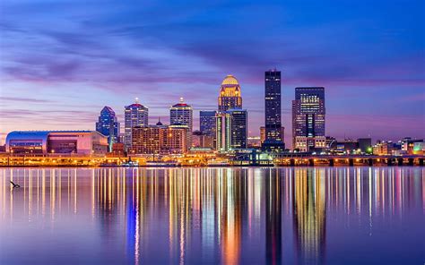 Louisville Evening Sunset Skyscrapers Louisville Cityscape