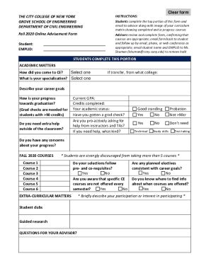 Fillable Online CE Advisement Form Fillable V2 Pdf Fax Email Print