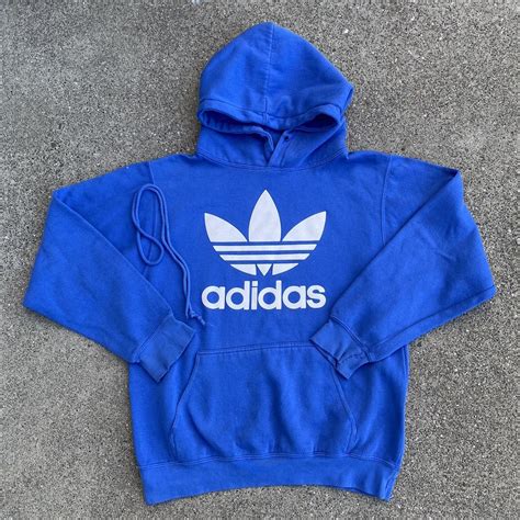 Adidas Men's Blue and White Hoodie | Depop