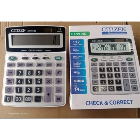 Jual Kalkulator Citizen Ct D Digit Big Layar Check And Correct