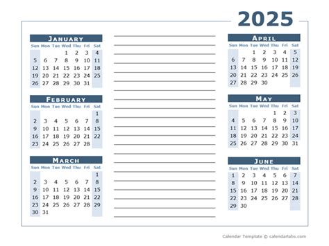 2025 Blank Two Page Calendar Template For 2025 - Free Printable Templates