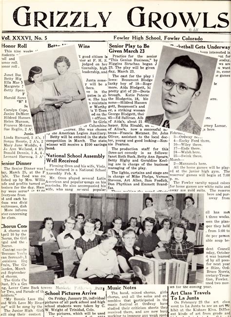 1956 Fowler High School Yearbook, Colorado Page 1