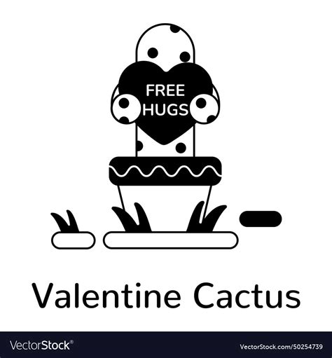 Valentine cactus Royalty Free Vector Image - VectorStock