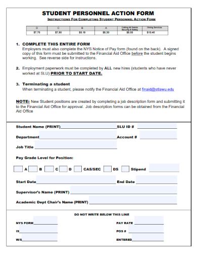 Free Personnel Action Form Samples In Pdf