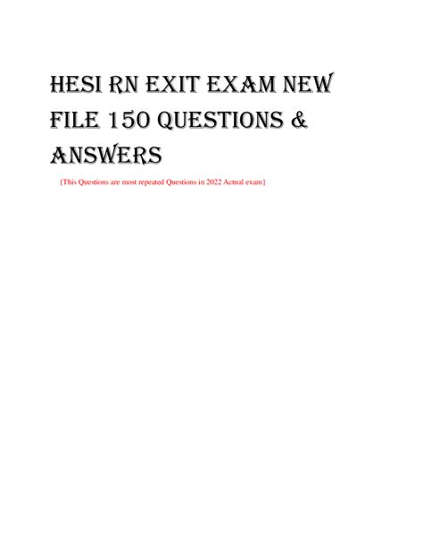 Hesi Rn Exit Exam Browsegrades