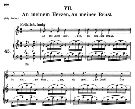 Am Meinem Herzen An Meiner Brust Op 42 No 7 Medium Voice In C Major