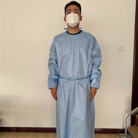 Blue Laminated PP PE 63GSM Surgical Gown Disposable ISO13485 China PP