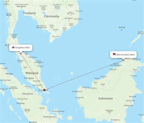 Flights From Kota Kinabalu To Hat Yai Bki To Hdy Flight Routes