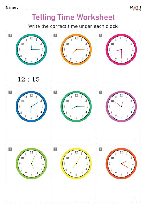 Telling And Writing Time Worksheets Grade 2