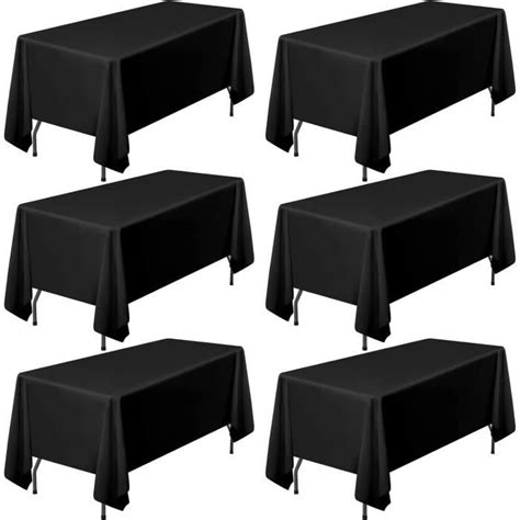 Lot De Nappes En Polyester Noir X Cm Pour Tables