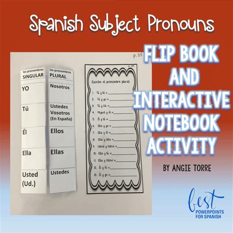 Spanish Subject Pronouns Foldable And Interactive Notebook Activity