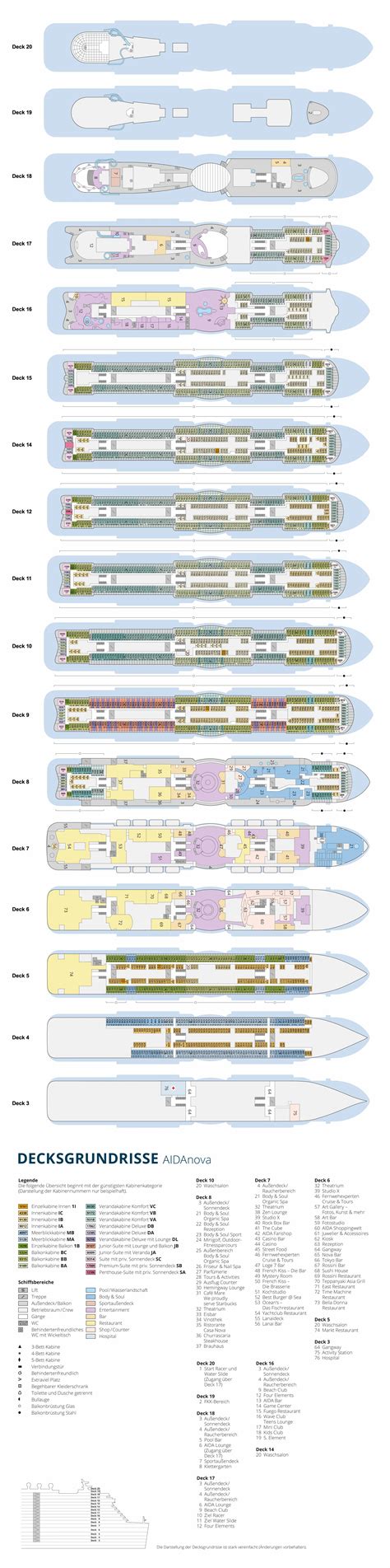 Deckplan Decks Infos AIDAnova