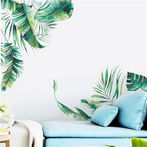 Tropical Plant Wall Sticker Plants Living Room Wall Sticker Etsy