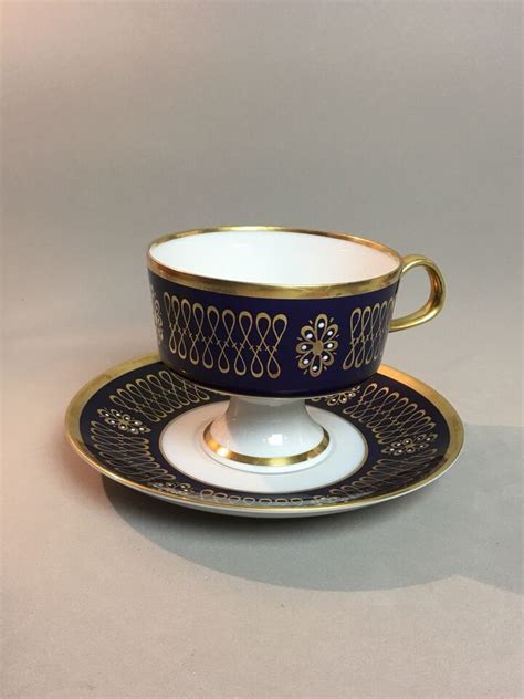 3 Piece Set LICHTE FINE CHINA Echt Kobalt Pattern 22 K Gold Trim