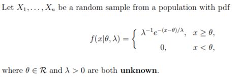 Statistics Umvue Of Px1 Ge T For A Two Parameter Exponential