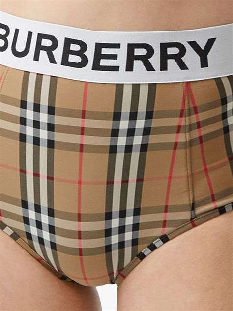 Burberry Logo Tape Vintage Check Bikini Bottoms Farfetch