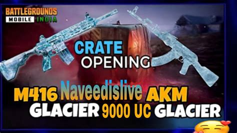 CRATE OPENING M416 GLACIER AND AKM GLACIER 9000 UC Bgmi Pubgmobile