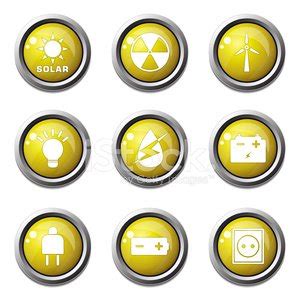 Energy Sign And Symbol Yellow Vector Button Icon Stock Clipart ...