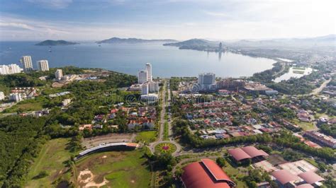 Aerial Drone Kota Kinabalu City Centre Stock Photo Image Of Centre