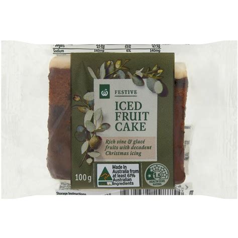 Woolworths Festive Iced Fruit Cake 100g Woolworths