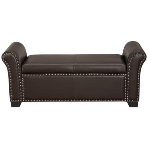 Brika Home Faux Leather Storage Ottoman Bench In Espresso 1 Kroger