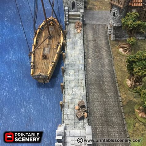 Dnd Port Winterdale Shipping Docks Port Warhammer Tabletop Etsy