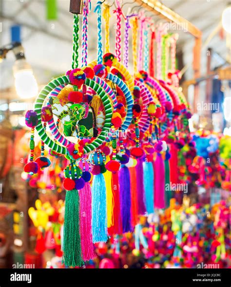 Souvenirs for sell at night market. Chiang Mai, Thailand Stock Photo ...