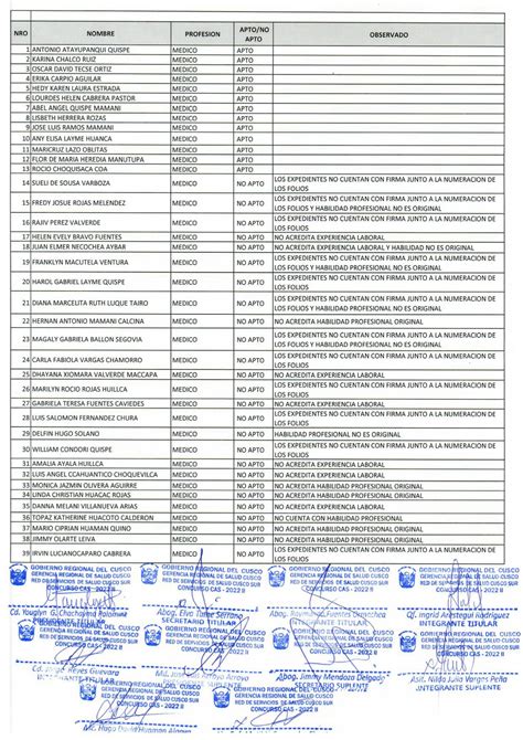 CONCURSO CAS 002 2022 CALIFICACIÓN DE EXPEDIENTES Red de Servicios