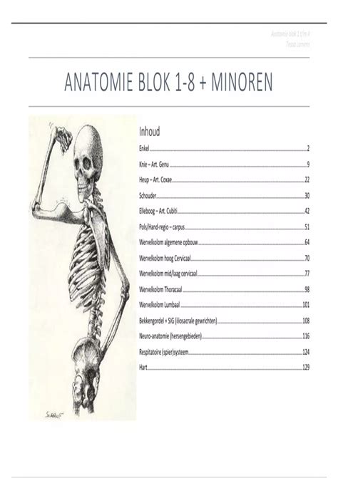 Samenvatting Anatomie Blok 1 T M 8 Minor Wervelkolom Zuyd