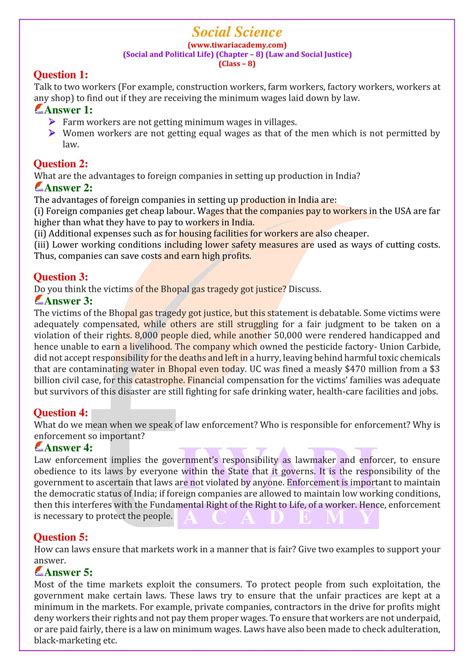 Ncert Solutions For Class 8 Social Science Civics Chapter 8