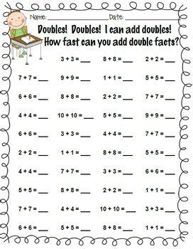 Double Facts Addition Worksheets