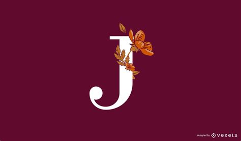 Descarga Vector De Plantilla De Logotipo Floral Letra J