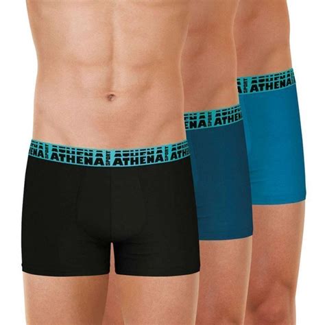 Athena Lot De Boxers Homme Coton Easysport Noir Marine Bleu