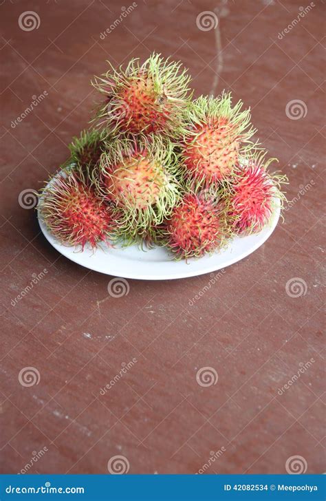 Fresh Rambutan Fruit In Dish Stock Photo Image Of Rambutan Dish