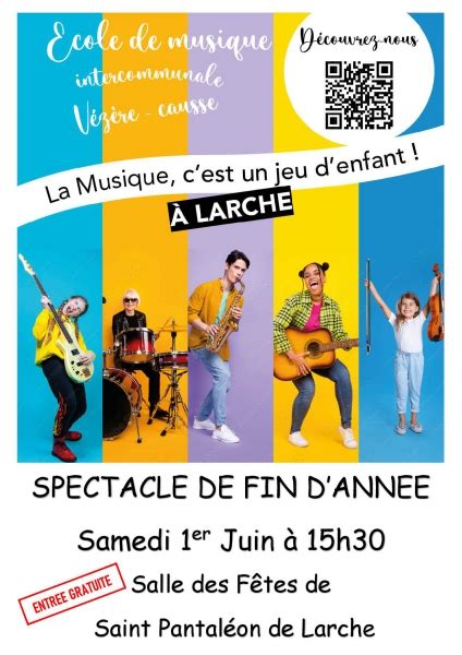 Spectacle de fin dannée de lécole de musique Vézère Causse Saint