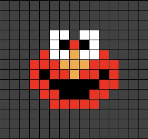 Elmo's Face (small) Pixel Art | Dibujitos sencillos, Ideas de dibujo fáciles, Punto de cruz