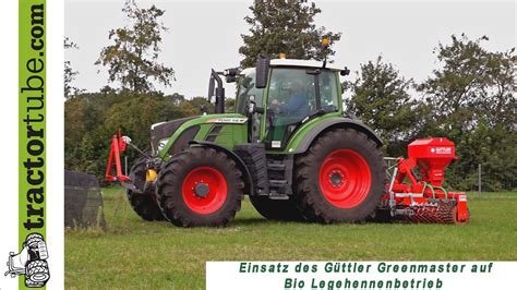 Güttler Greenmaster 300 hinterm Fendt beim Bio Legehennenbetrieb