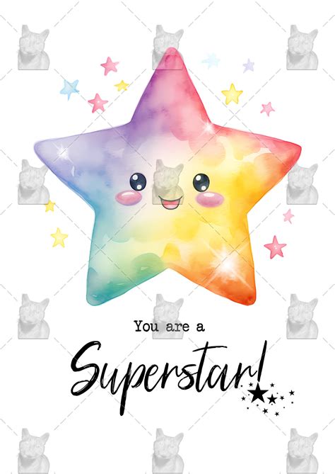 You Are a Superstar Card, Well Done Card, You Passed Card, Appreciation Card, You're a Superstar ...