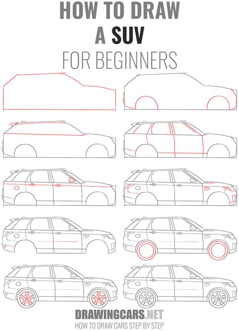 How To Draw An Suv For Beginners Car Drawing Tutorials