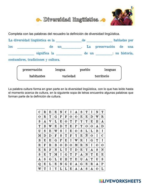 Diversidad Lingüística Online Activity Actividades De Español Actividades De Diversidad